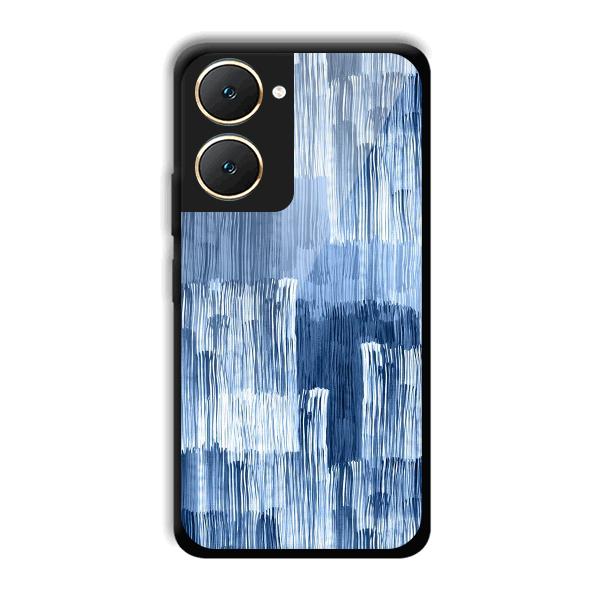 Blue White Lines Phone Customized Printed Back Cover for Vivo Y18e