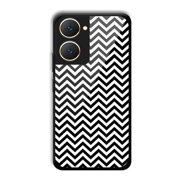 Black White Zig Zag Phone Customized Printed Back Cover for Vivo Y18e