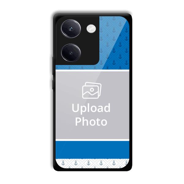 Blue White Design Customized Printed Back Cover for Vivo Y200 Pro 5G