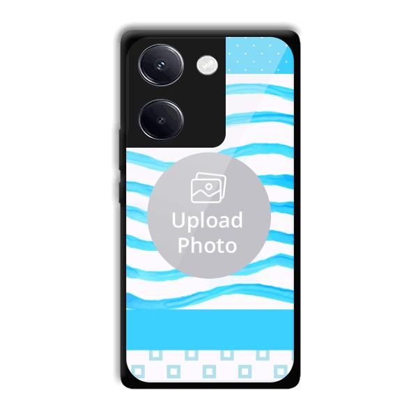 Blue Wavy Design Customized Printed Back Cover for Vivo Y200 Pro 5G