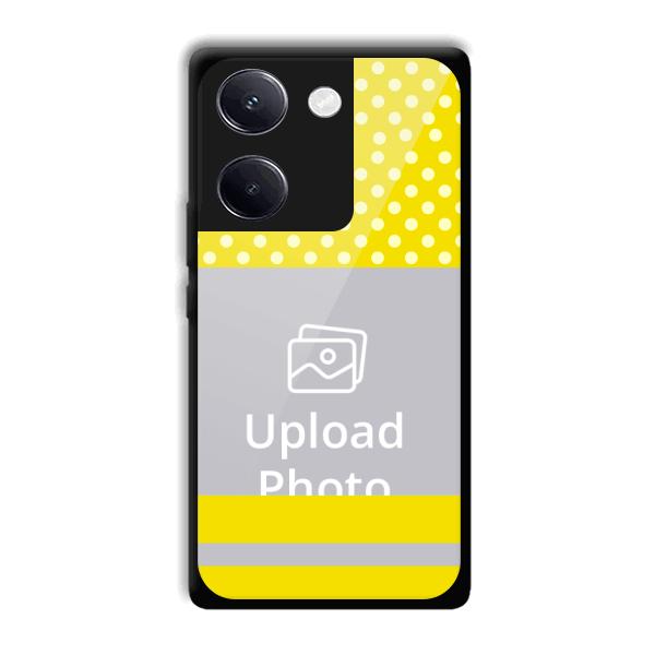 White & Yellow Customized Printed Back Cover for Vivo Y200 Pro 5G