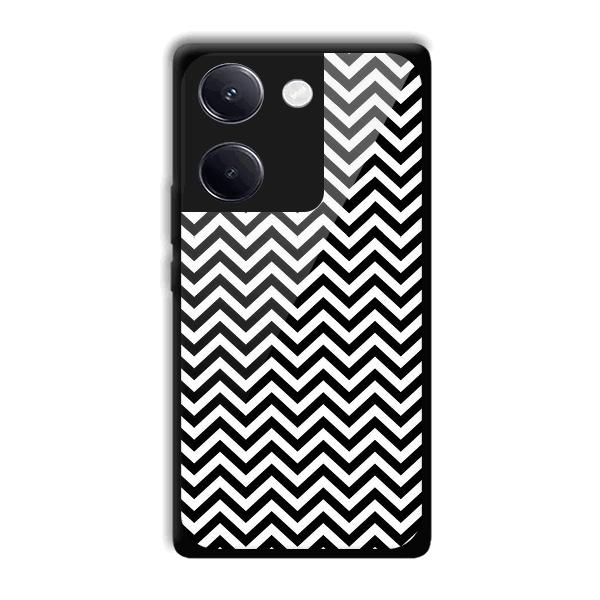 Black White Zig Zag Phone Customized Printed Back Cover for Vivo Y200 Pro 5G