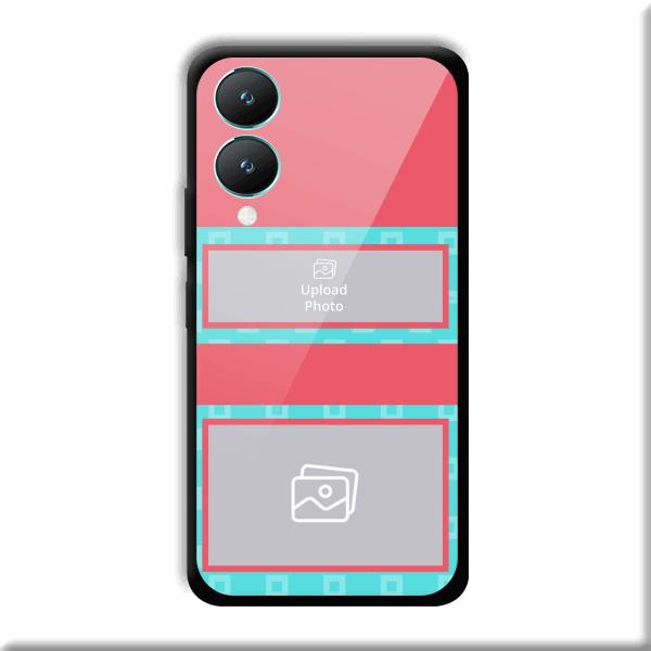 Blue Pink Customized Printed Back Cover for Vivo Y28 5G