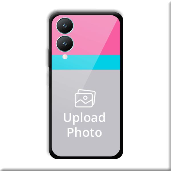 Pink & Sky Blue Customized Printed Back Cover for Vivo Y28 5G