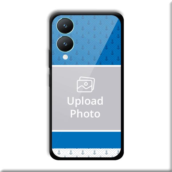 Blue White Design Customized Printed Back Cover for Vivo Y28 5G