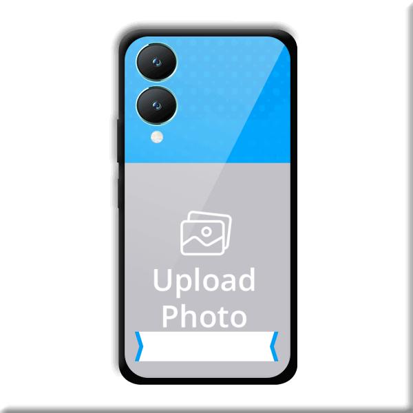 Sky Blue & White Customized Printed Back Cover for Vivo Y28 5G