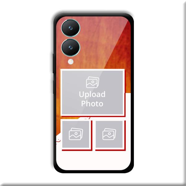 Red White Background Customized Printed Back Cover for Vivo Y28 5G