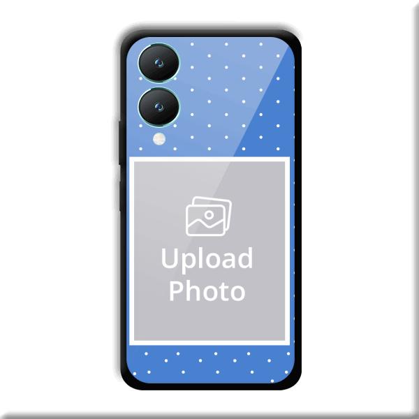 Sky Blue White Customized Printed Back Cover for Vivo Y28 5G
