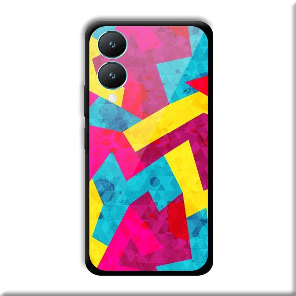 Pink Yellow Pattern Phone Customized Printed Back Cover for Vivo Y28 5G