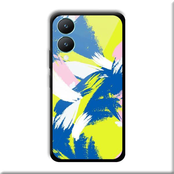 Blue White Pattern Phone Customized Printed Back Cover for Vivo Y28 5G