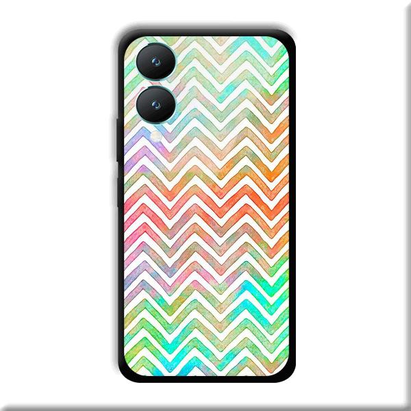 White Zig Zag Pattern Phone Customized Printed Back Cover for Vivo Y28 5G