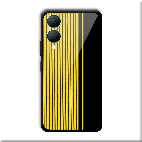 Yellow Black Design Phone Customized Printed Back Cover for Vivo Y28 5G