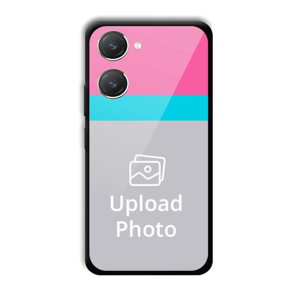 Pink & Sky Blue Customized Printed Back Cover for Vivo Y28s 5G