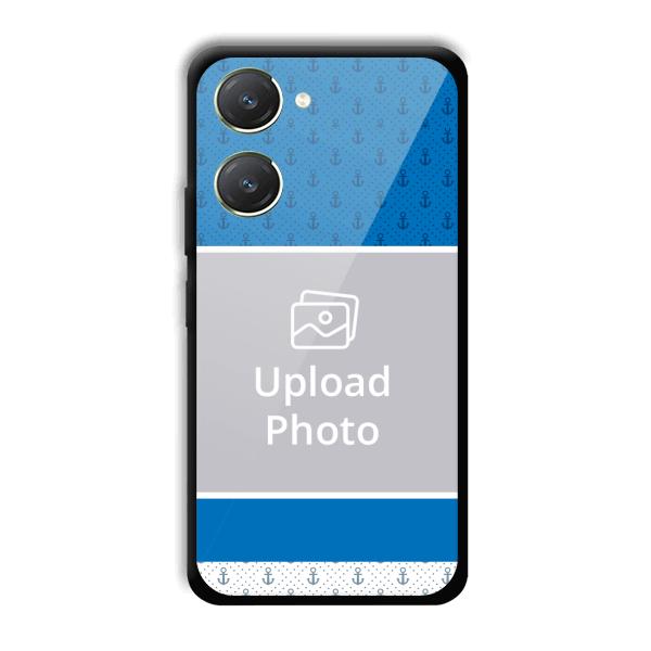 Blue White Design Customized Printed Back Cover for Vivo Y28s 5G