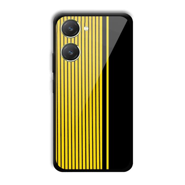 Yellow Black Design Phone Customized Printed Back Cover for Vivo Y28s 5G