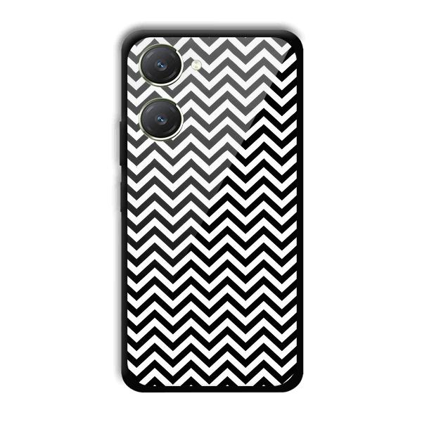 Black White Zig Zag Phone Customized Printed Back Cover for Vivo Y28s 5G