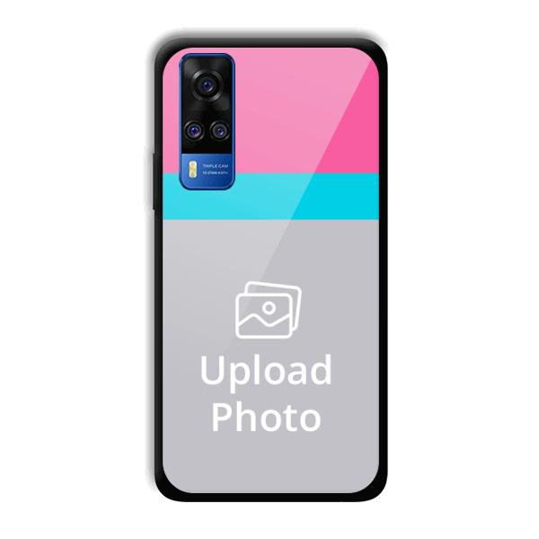 Pink & Sky Blue Customized Printed Back Cover for Vivo Y51A