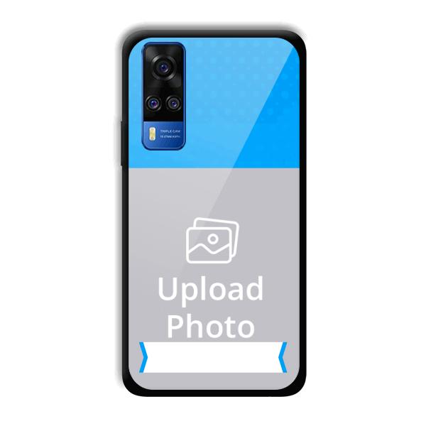 Sky Blue & White Customized Printed Back Cover for Vivo Y51A