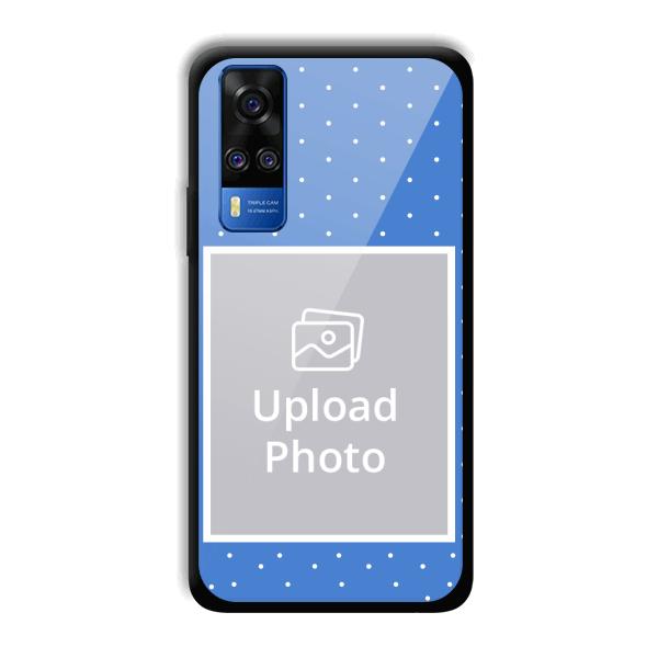 Sky Blue White Customized Printed Back Cover for Vivo Y51A