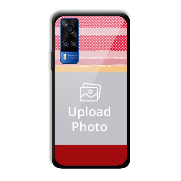 Red Pink Design Customized Printed Back Cover for Vivo Y51A