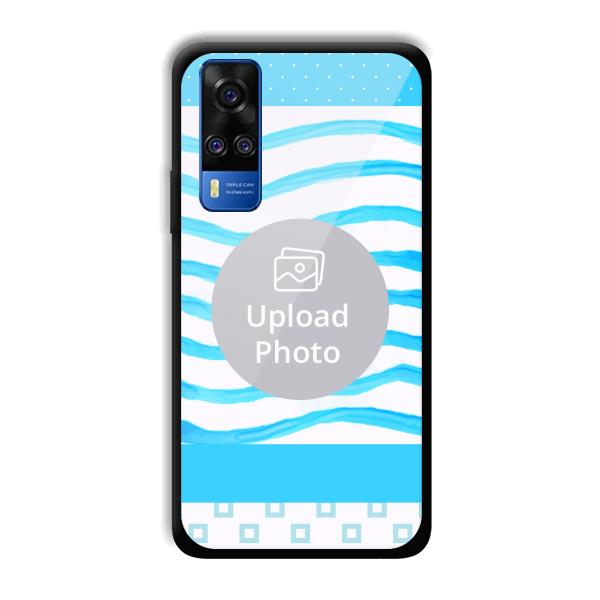Blue Wavy Design Customized Printed Back Cover for Vivo Y51A