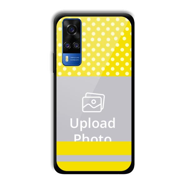 White & Yellow Customized Printed Back Cover for Vivo Y51A