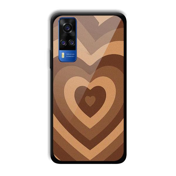Brown Hearts Phone Customized Printed Back Cover for Vivo Y51A