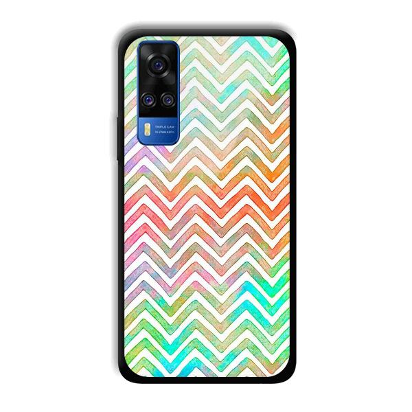 White Zig Zag Pattern Phone Customized Printed Back Cover for Vivo Y51A