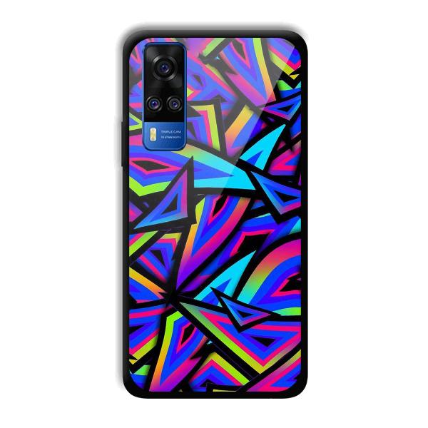 Blue Triangles Phone Customized Printed Back Cover for Vivo Y51A