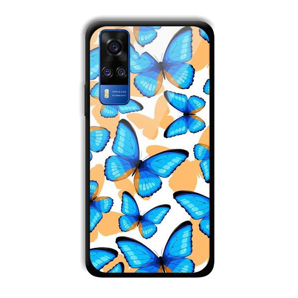 Blue Butterflies Phone Customized Printed Back Cover for Vivo Y51A
