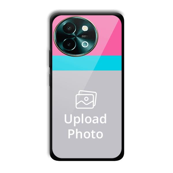 Pink & Sky Blue Customized Printed Back Cover for Vivo Y58 5G