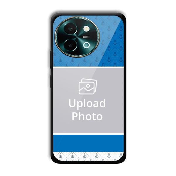 Blue White Design Customized Printed Back Cover for Vivo Y58 5G