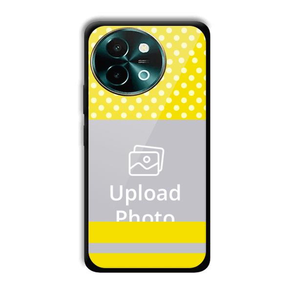 White & Yellow Customized Printed Back Cover for Vivo Y58 5G