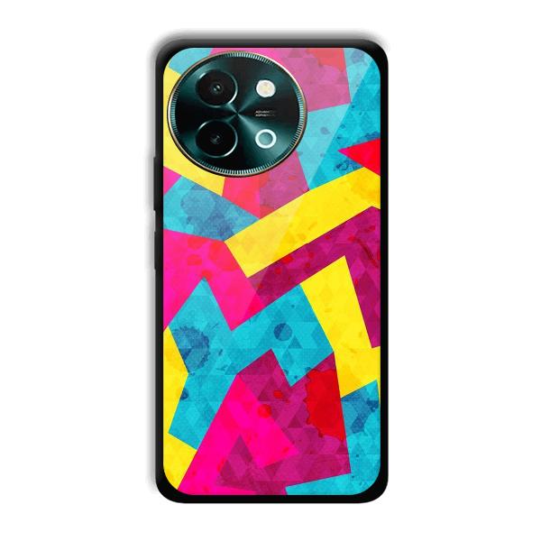 Pink Yellow Pattern Phone Customized Printed Back Cover for Vivo Y58 5G