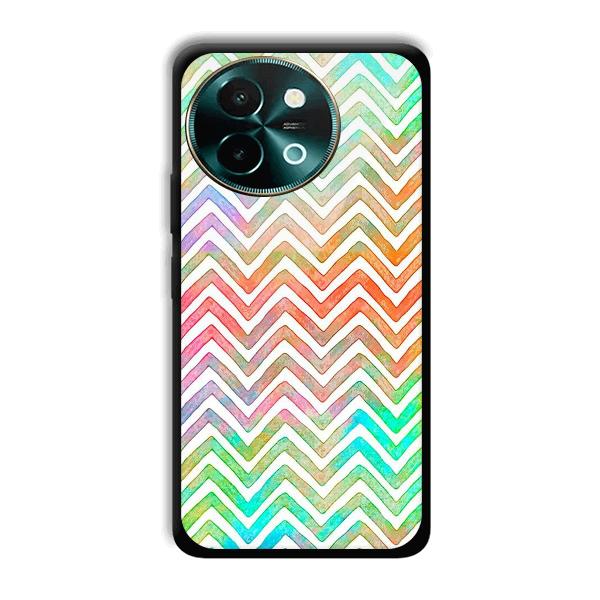 White Zig Zag Pattern Phone Customized Printed Back Cover for Vivo Y58 5G