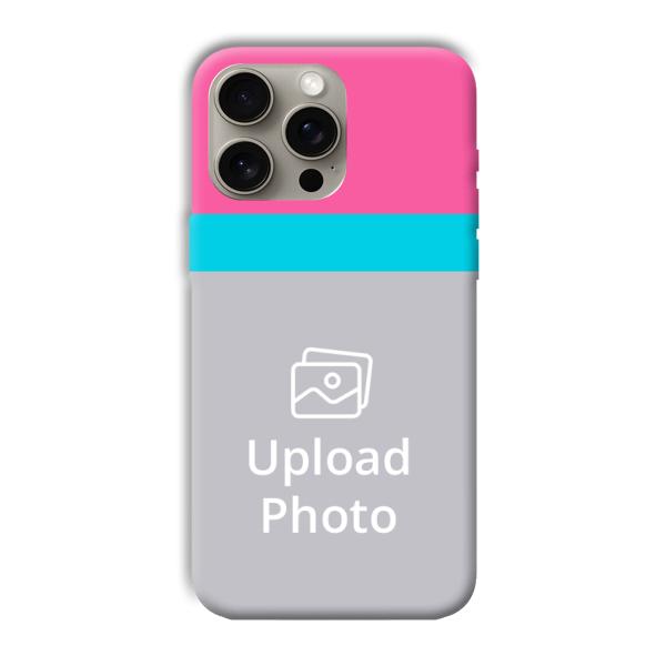 Pink & Sky Blue Customized Printed Back Cover for Apple iPhone 15 Pro Max