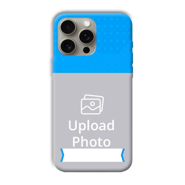 Sky Blue & White Customized Printed Back Cover for Apple iPhone 15 Pro Max