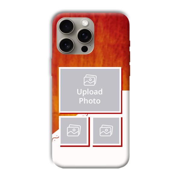 Red White Background Customized Printed Back Cover for Apple iPhone 15 Pro Max