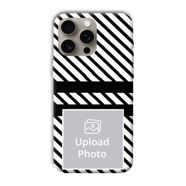 White Black Customized Printed Back Cover for Apple iPhone 15 Pro Max