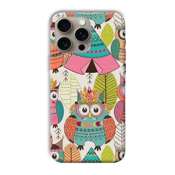 Fancy Owl Phone Customized Printed Back Cover for Apple iPhone 15 Pro Max