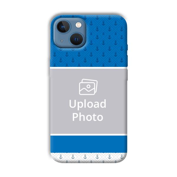 Blue White Design Customized Printed Back Cover for Apple iPhone 13