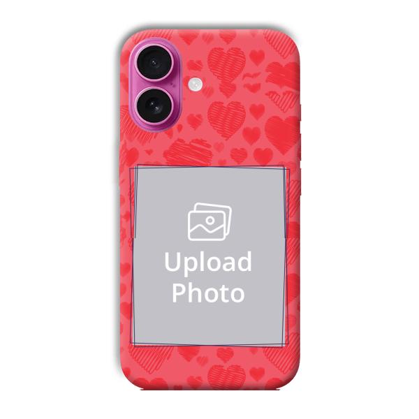 Red Hearts Customized Printed Back Cover for Apple iPhone 16