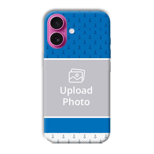 Blue White Design Customized Printed Back Cover for Apple iPhone 16