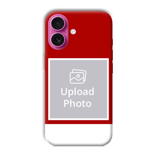 Red & White Customized Printed Back Cover for Apple iPhone 16