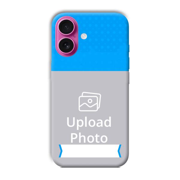 Sky Blue & White Customized Printed Back Cover for Apple iPhone 16