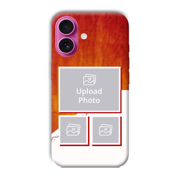 Red White Background Customized Printed Back Cover for Apple iPhone 16