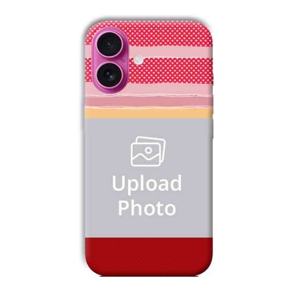 Red Pink Design Customized Printed Back Cover for Apple iPhone 16