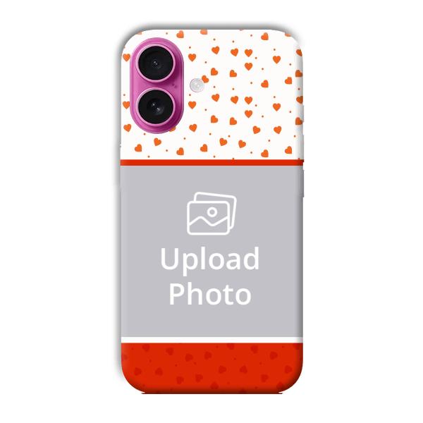 Orange Hearts Customized Printed Back Cover for Apple iPhone 16