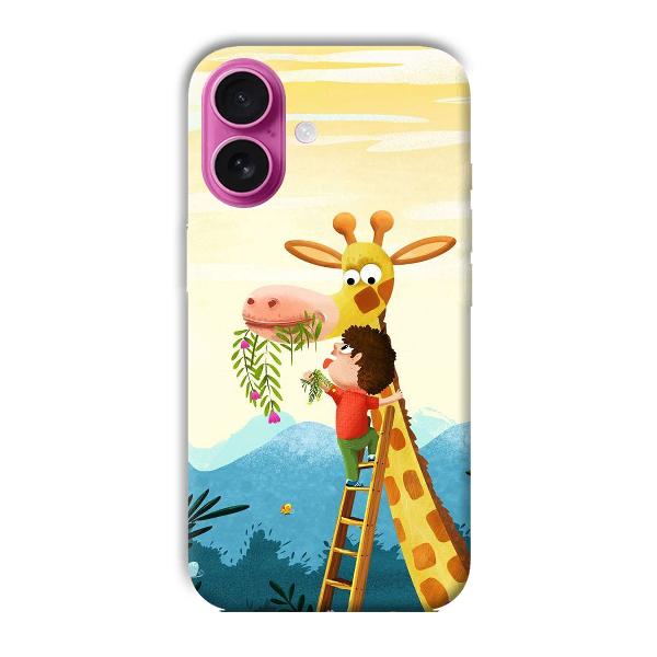Giraffe & The Boy Phone Customized Printed Back Cover for Apple iPhone 16