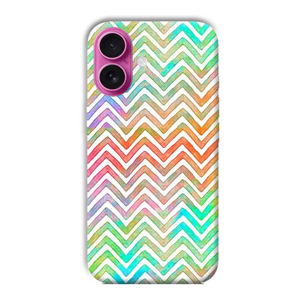 White Zig Zag Pattern Phone Customized Printed Back Cover for Apple iPhone 16